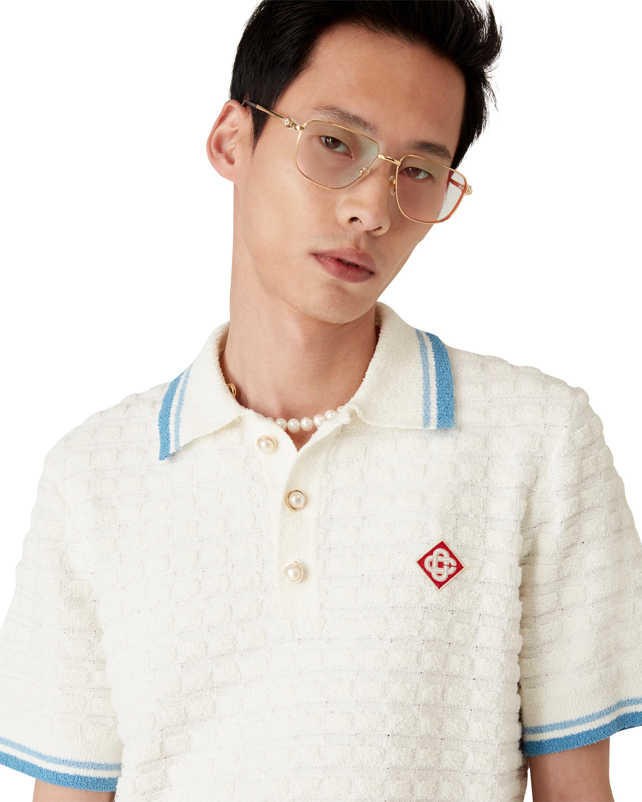 Boucle Short Sleeve Polo Shirt | Casablanca Paris - 5