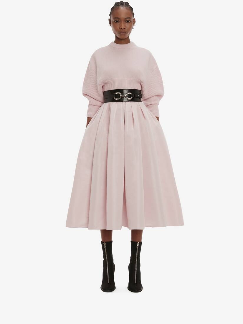Cropped Cocoon Sleeve Jumper in Pink - 2
