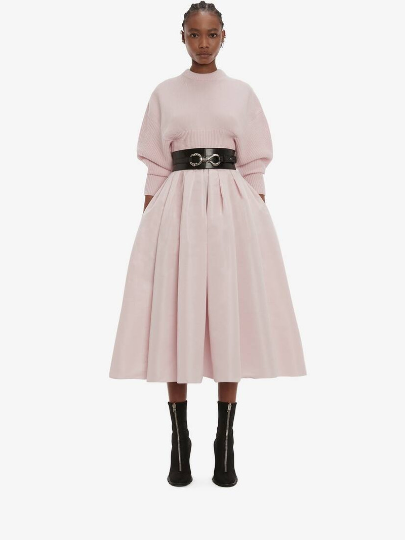 Alexander McQueen Cropped Cocoon Sleeve Jumper in Pink outlook