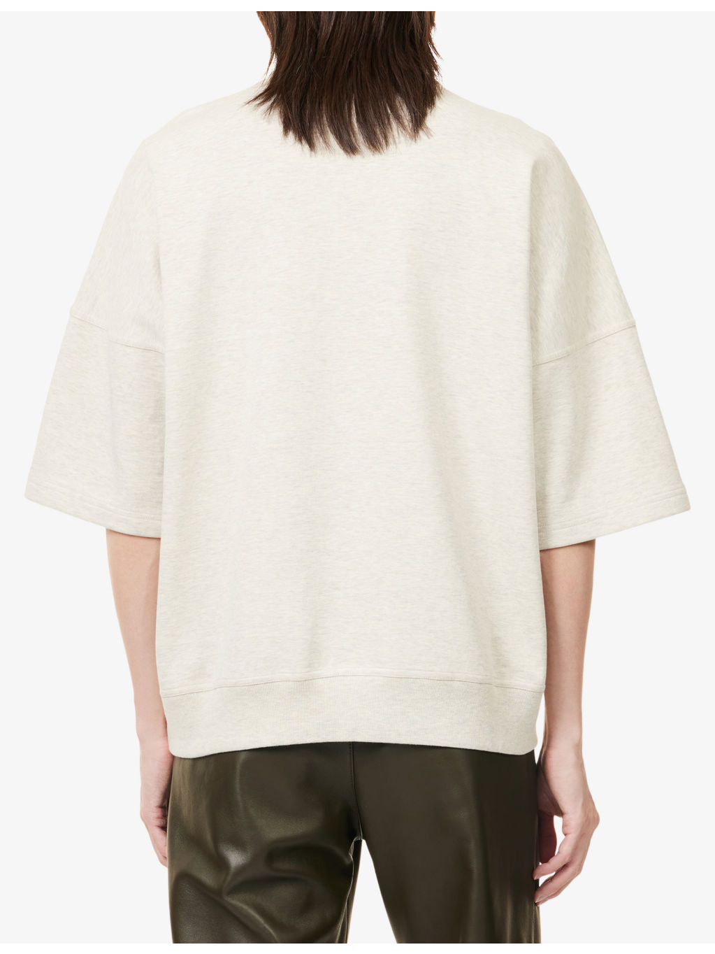 Melange Intrecciato Cotton Polo Sweatshirt - 4