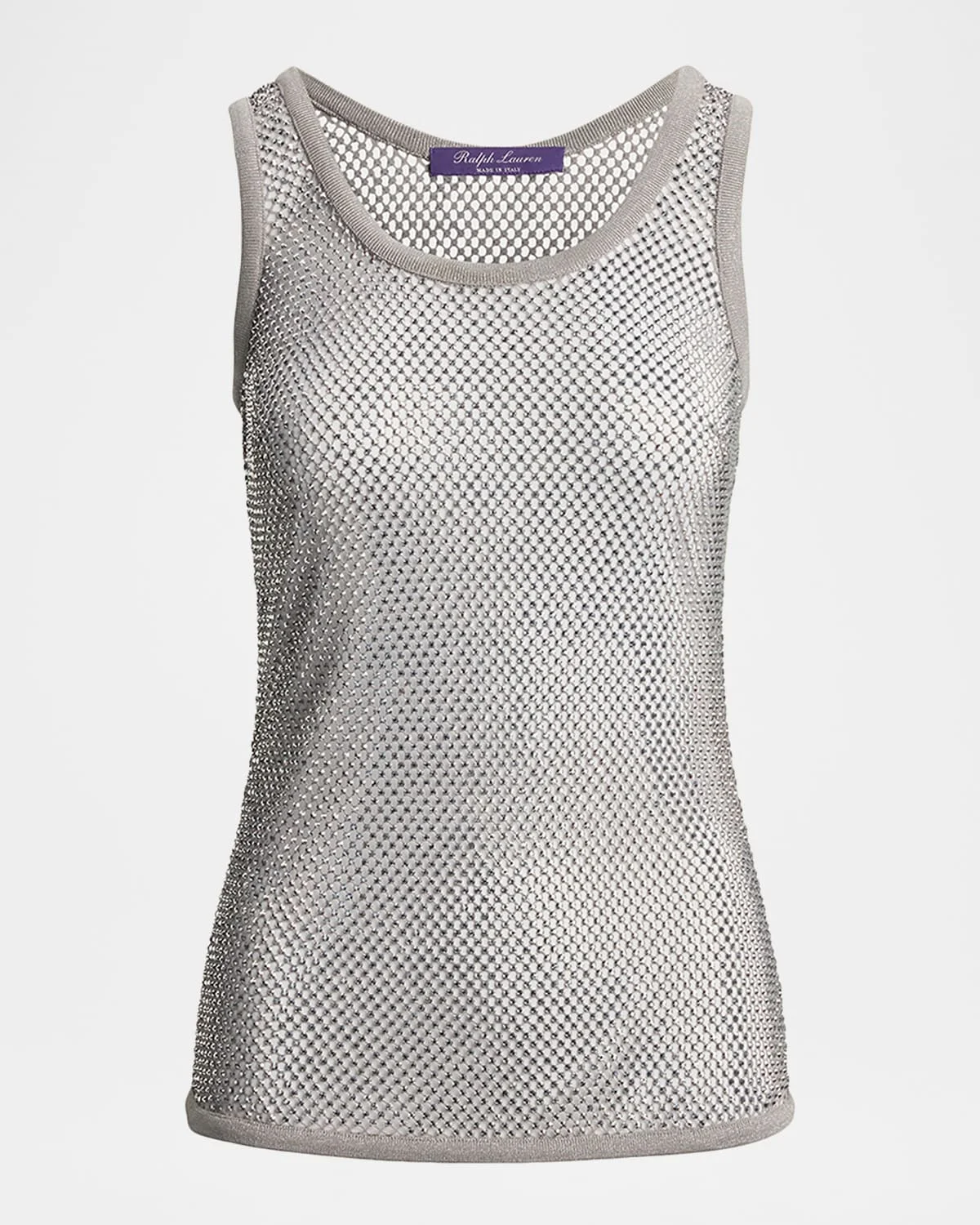 Melony Embellished Mesh Tank Top - 1