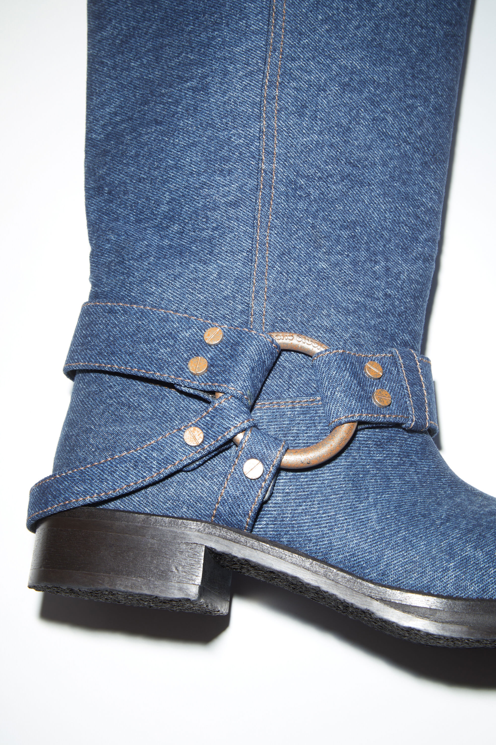 Denim buckle boots - Blue - 5