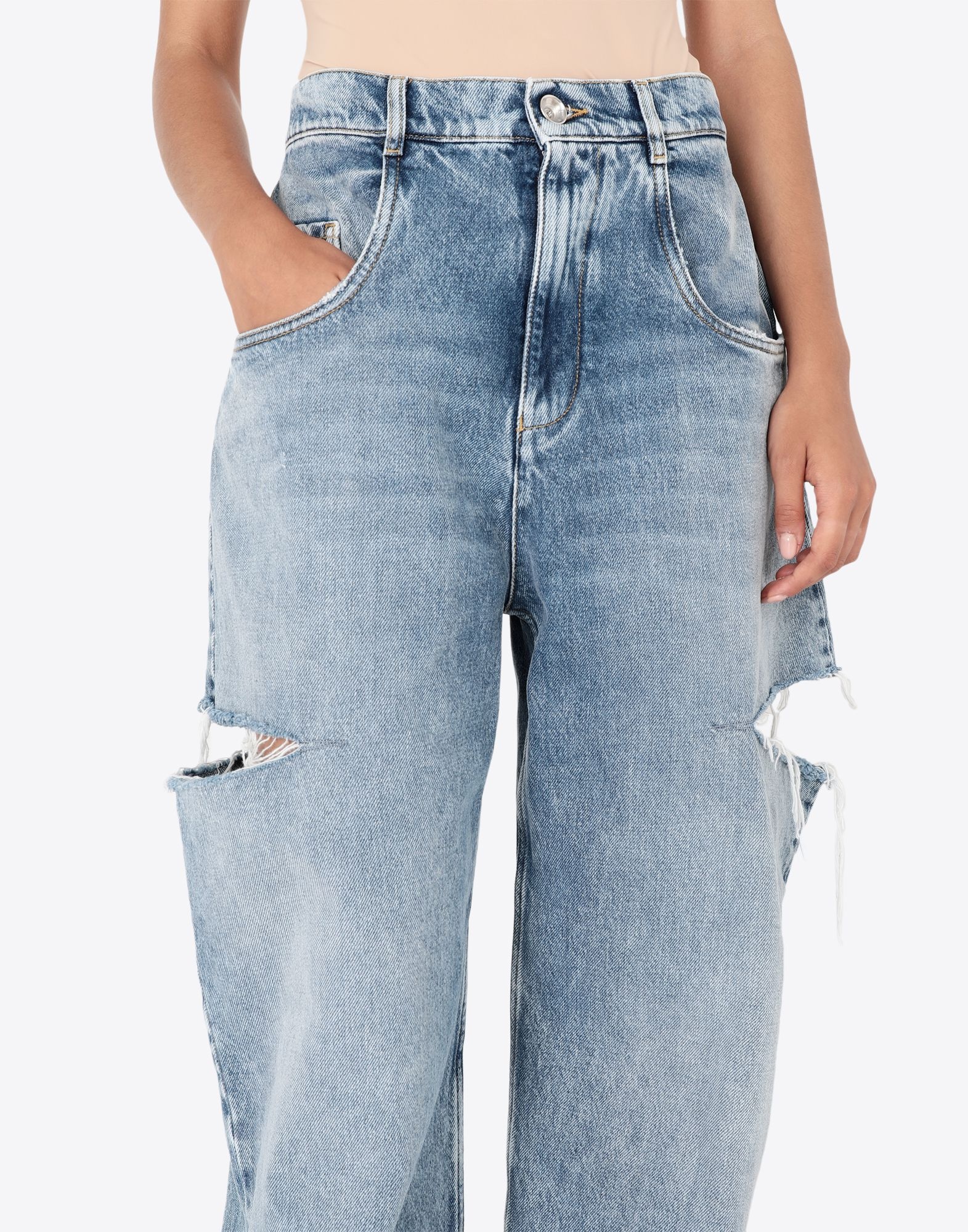 Denim jeans with slash details - 5