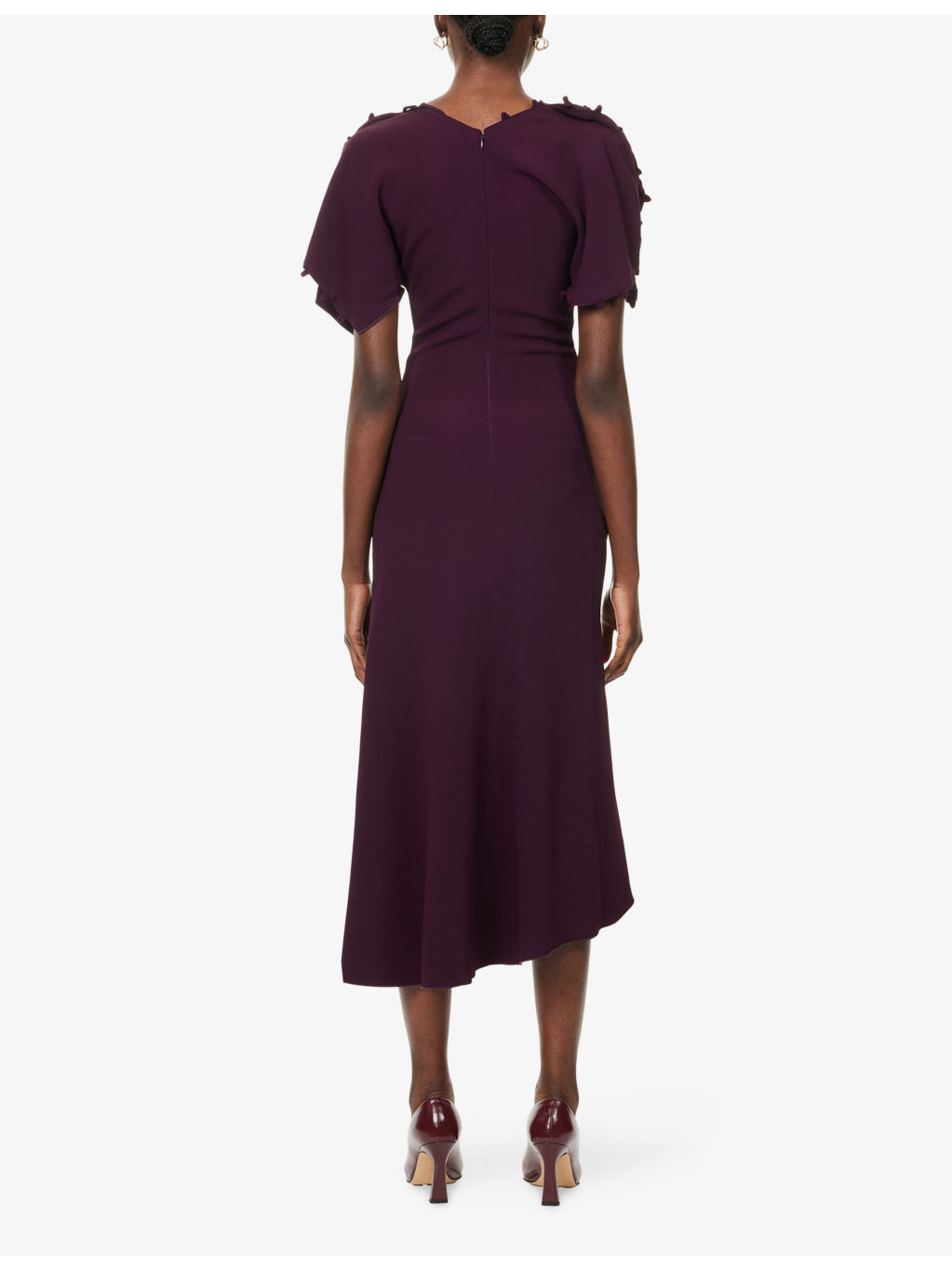 Regular-Fit V-Neck Stretch-Woven Midi Dress - 4
