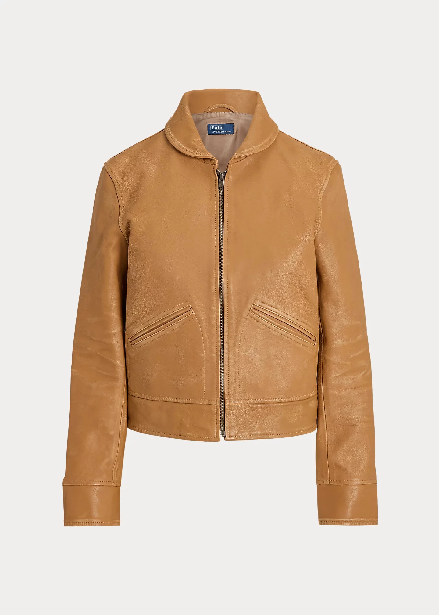 Shawl-Collar Leather Jacket - 1