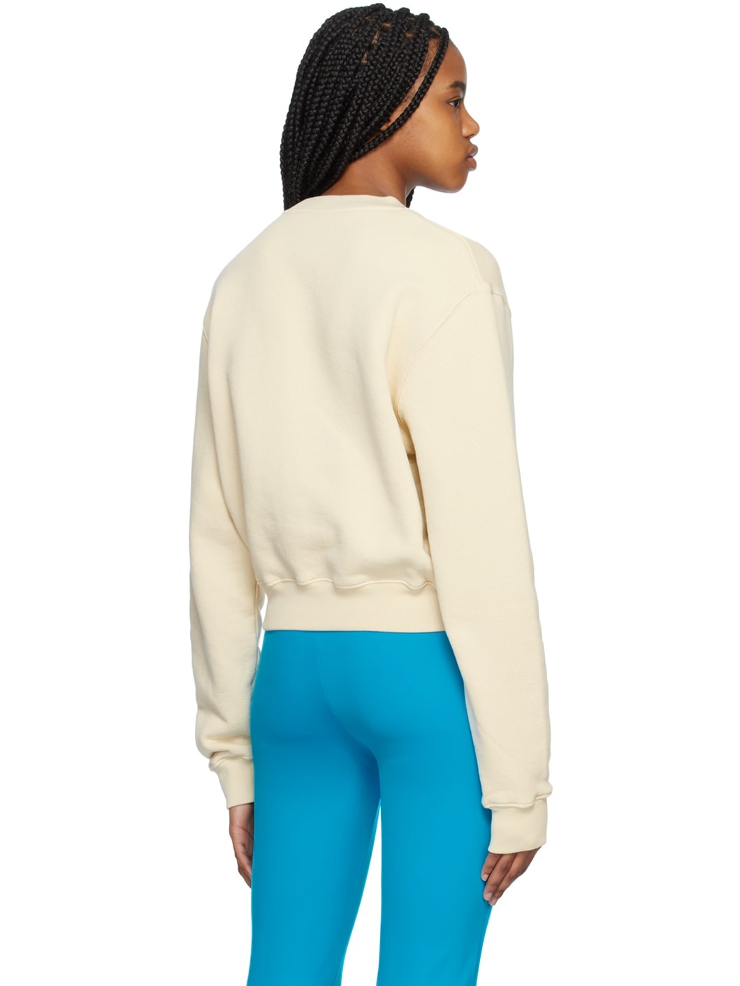 Beige Embr Sweatshirt - 3