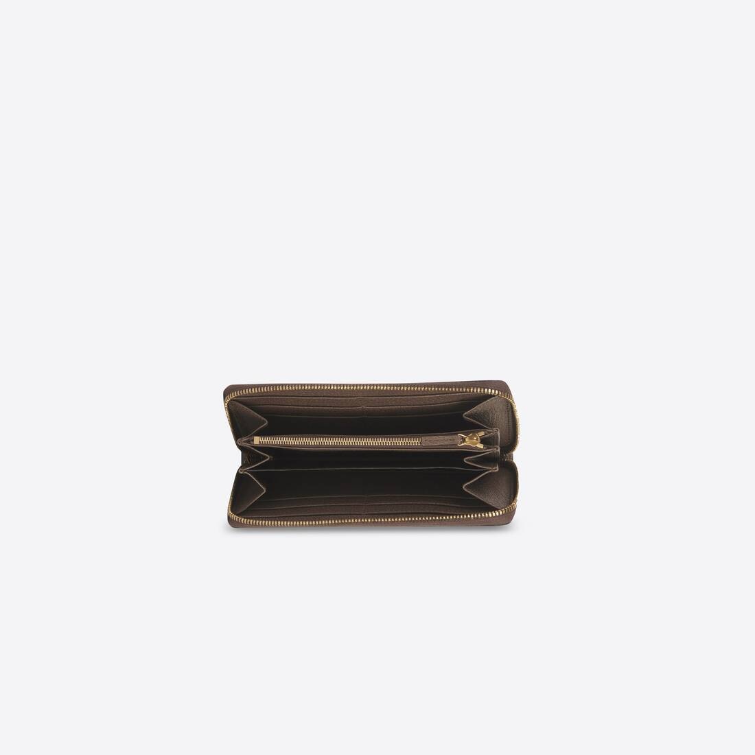 Women's Hacker Continental Zip Wallet In Coated Canvas in Beige - 3