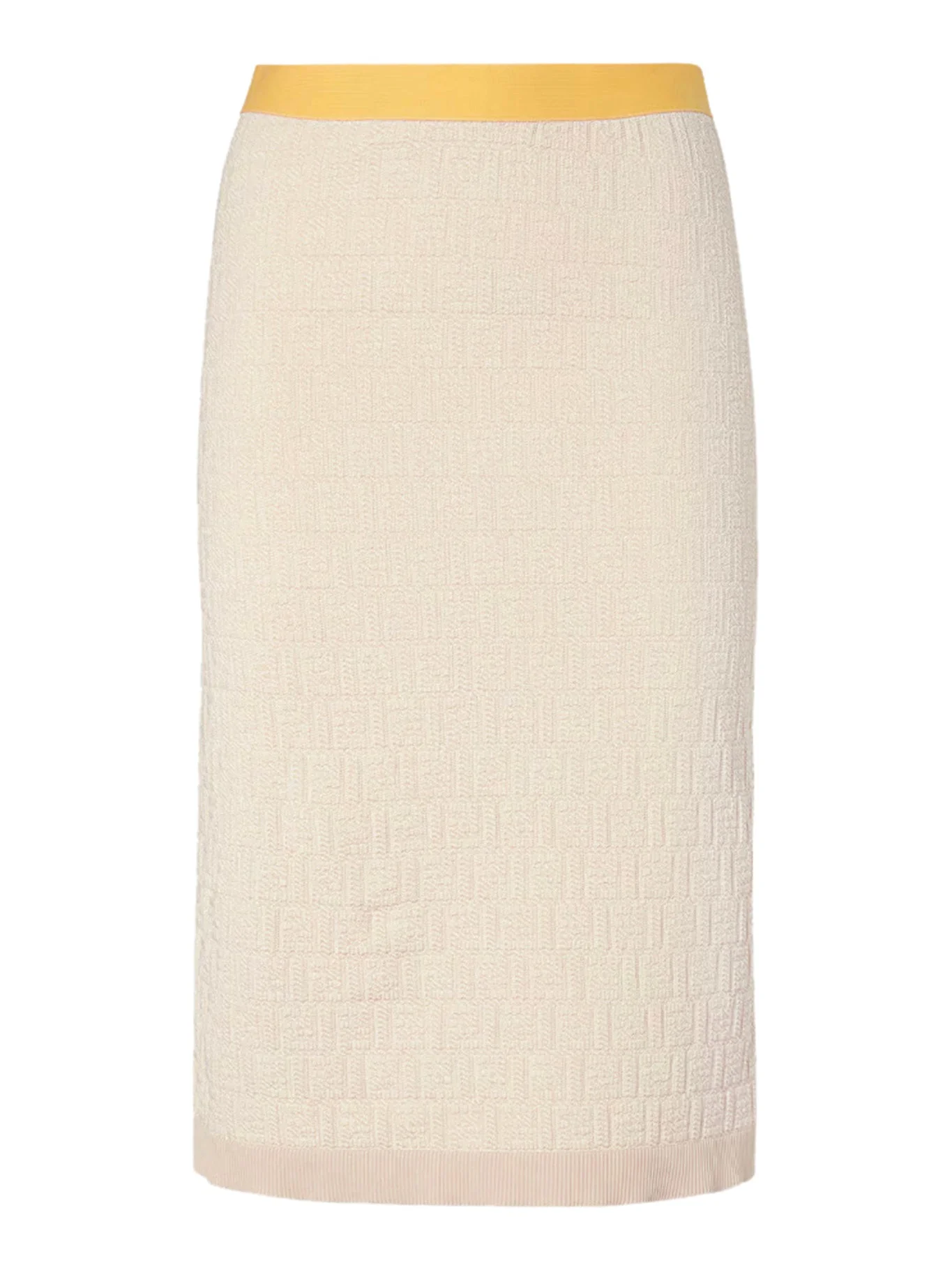 MIDI SKIRT WITH COLOR BLOCK INSERTS IN COTTON AND SILK - 1