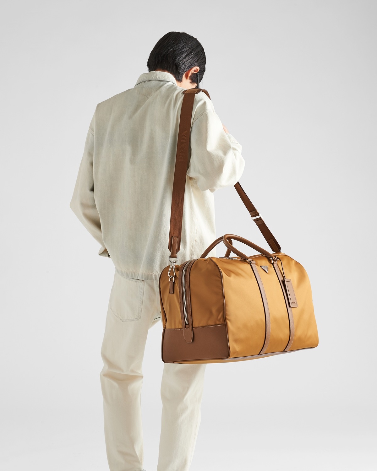 Re-Nylon and Saffiano leather duffle bag - 8