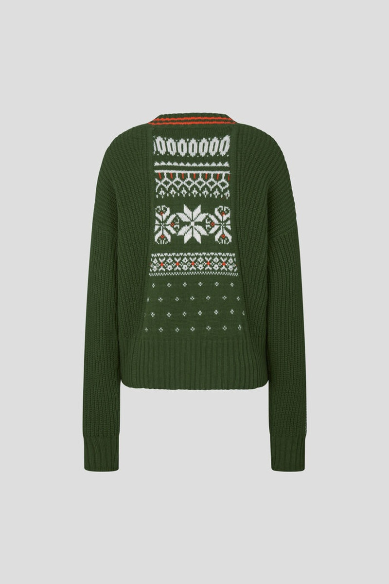 BOGNER Jarla Knitted pullover in Green outlook