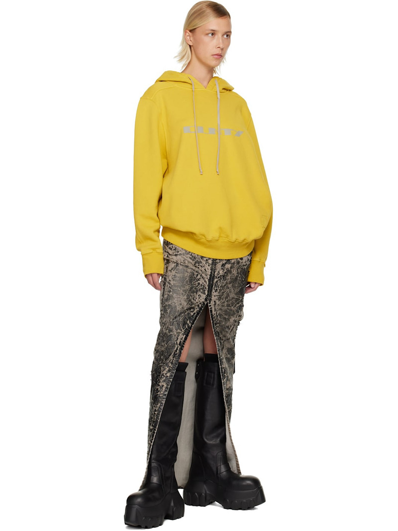 Rick Owens DRKSHDW Yellow Concordians Oversized Hoodie outlook
