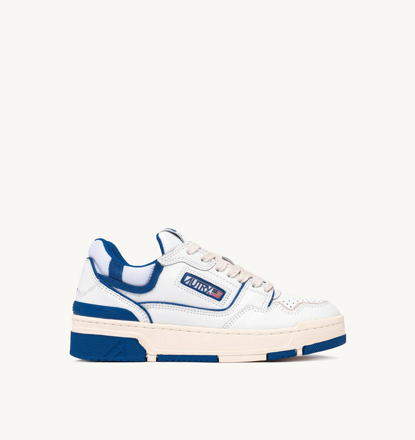 CLC LOW SNEAKERS IN WHITE LEATHER AND PRINCESS BLUE SUEDE - 1