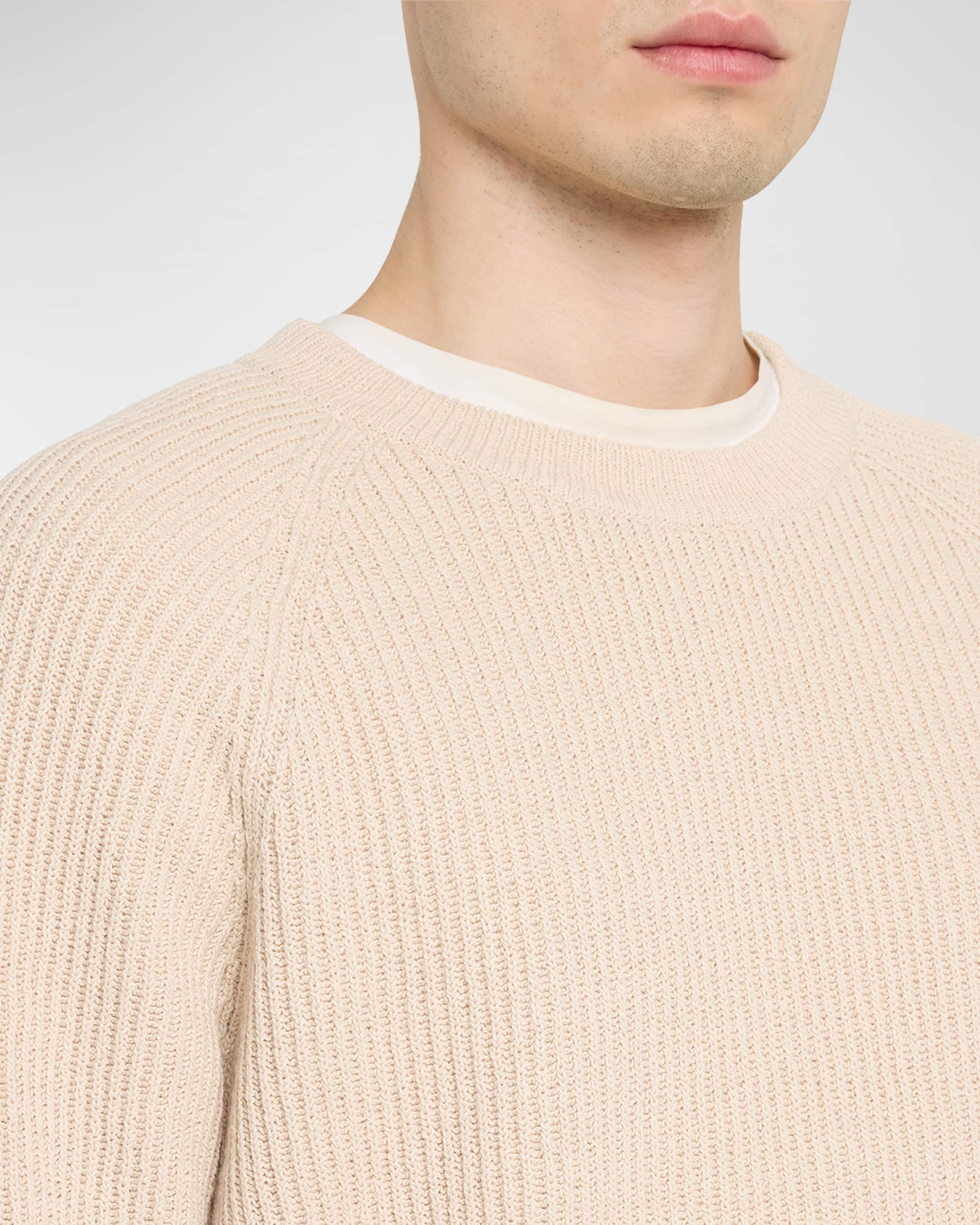 Men's Cotton Ribbed Crewneck Sweater - 5