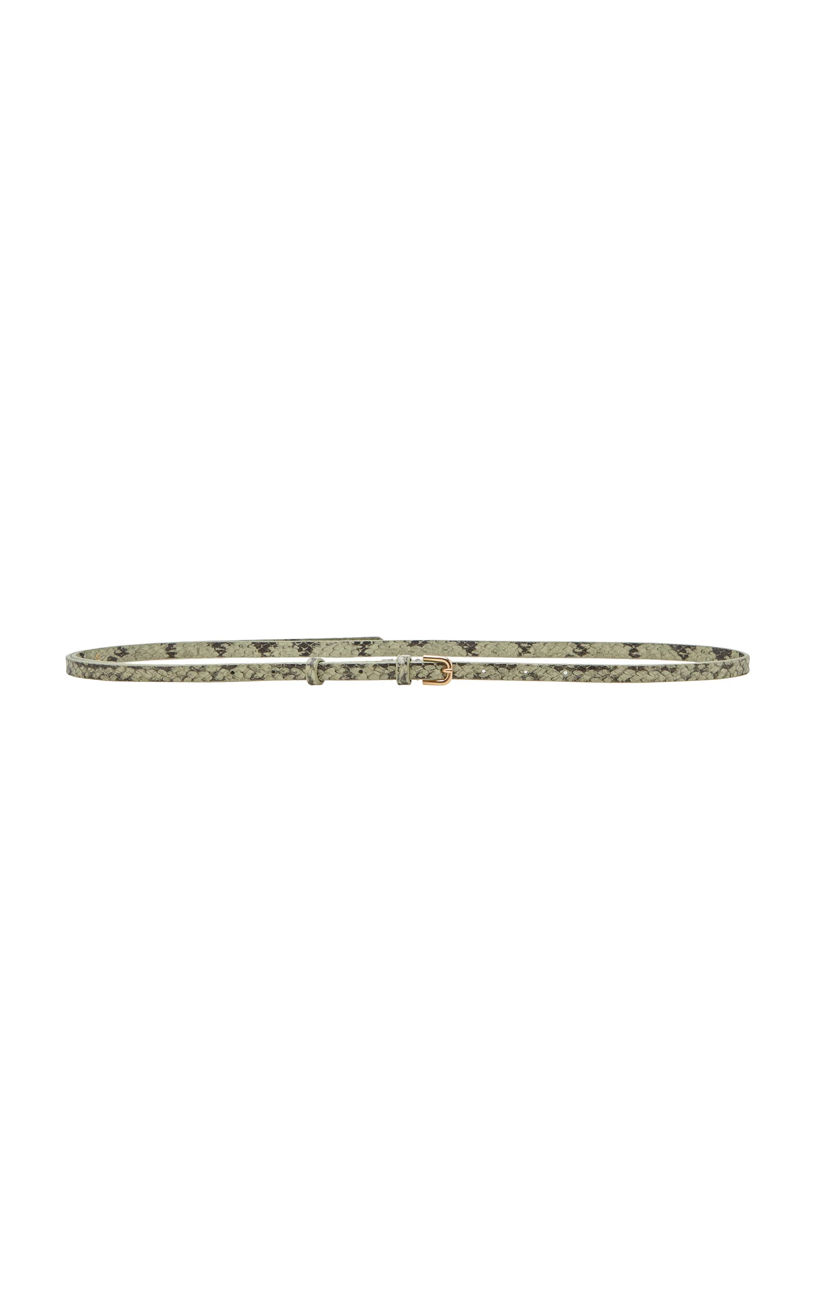 Snakeskin-Effect Leather Belt - 1