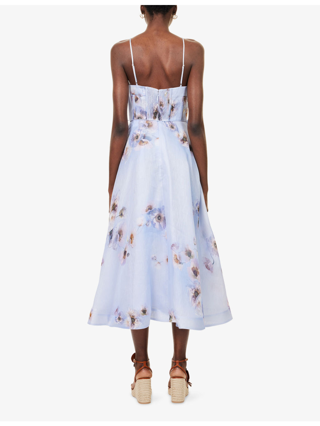 Hypnotic Bodice Linen And Silk Midi Dress - 4