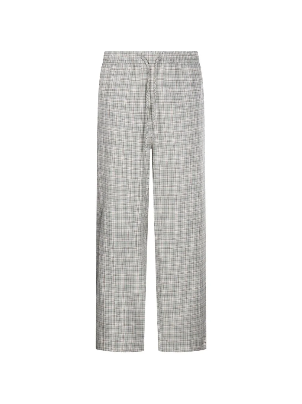 drawstring check trousers - 1