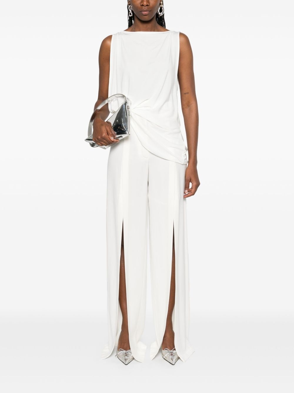 slit buckled palazzo pants - 2