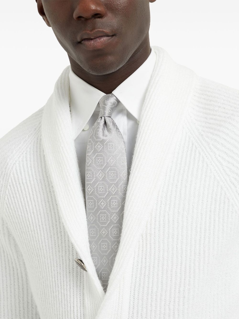 geometric-pattern necktie - 3