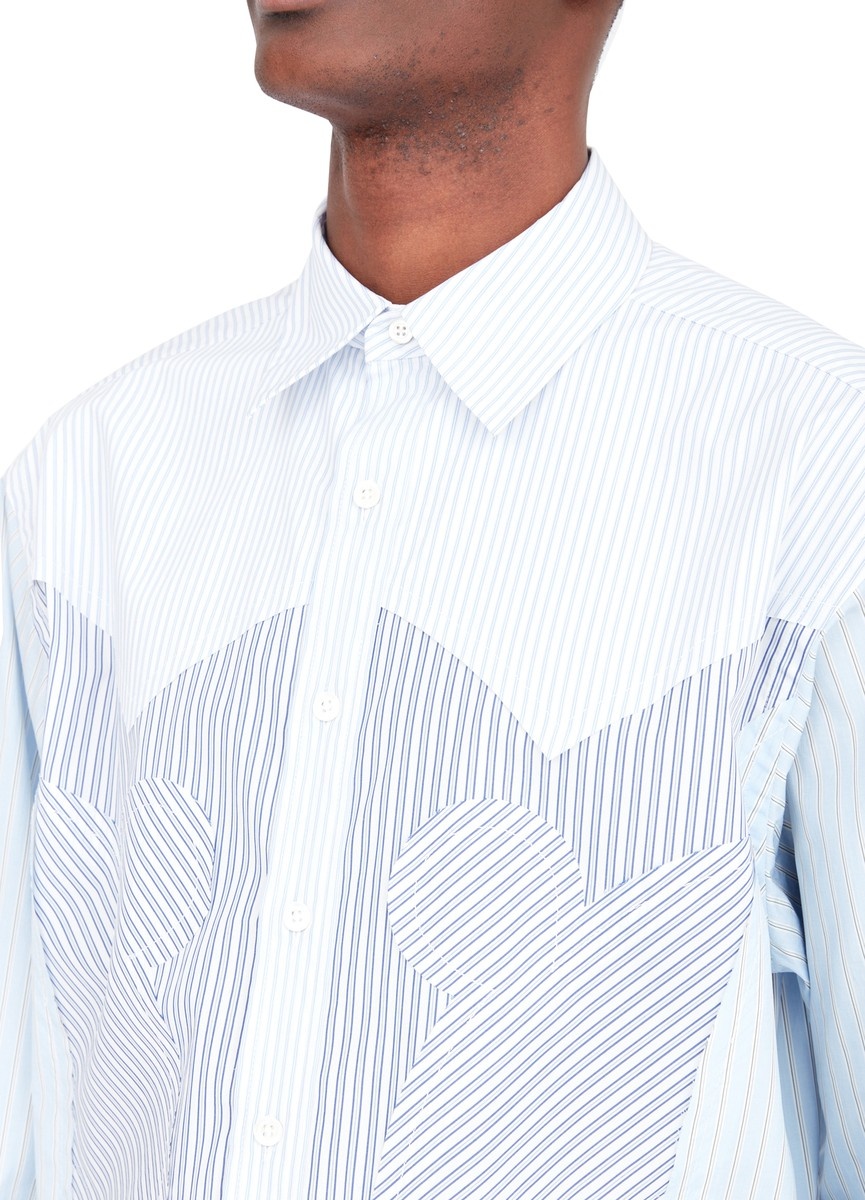 Yoke stripe cotton shirt - 4