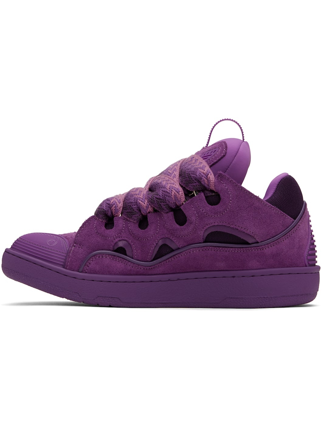 Purple Curb Leather Sneakers - 3