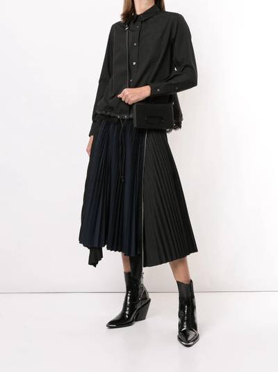 sacai pleated asymmetric-hem skirt outlook