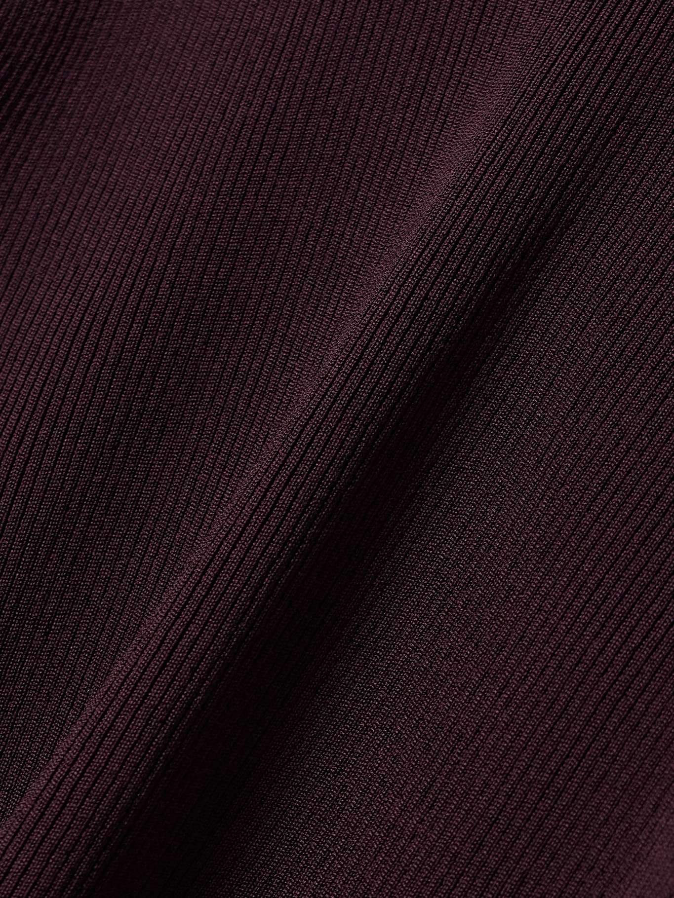 Benita ribbed-knit turtleneck top Burgundy - 4