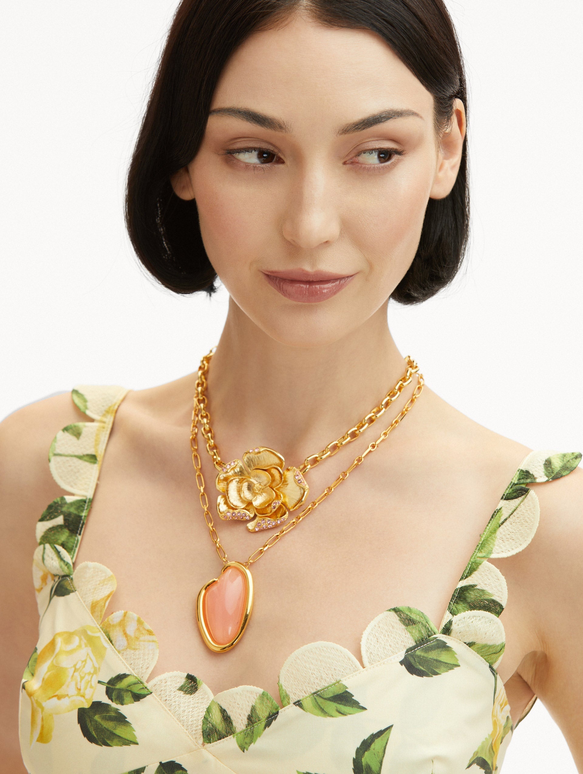 PAVÉ ROSE PENDANT NECKLACE - 2