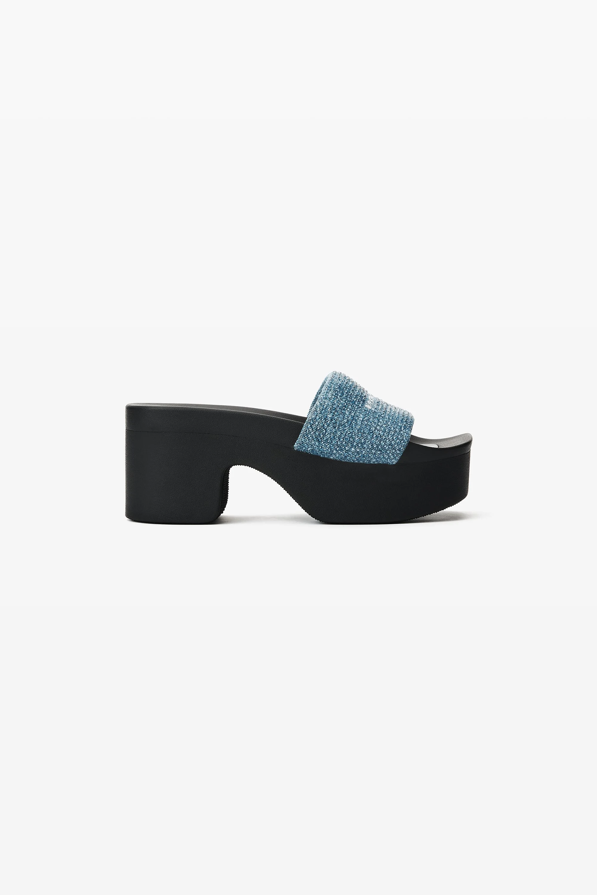 CRYSTAL DENIM PLATFORM AW POOL SLIDE - 1