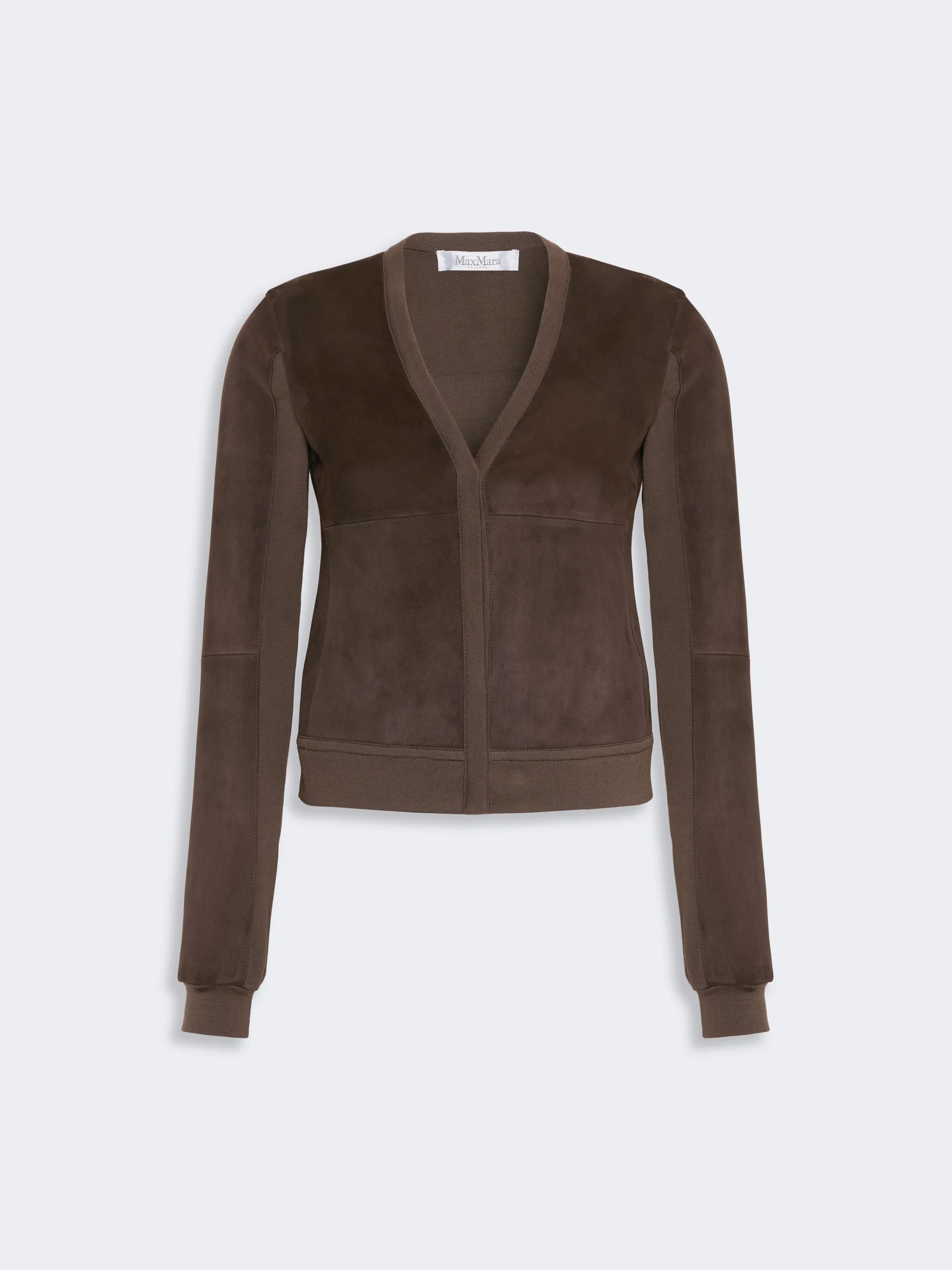OZIOSO Wool jersey cardigan - MUD - 1