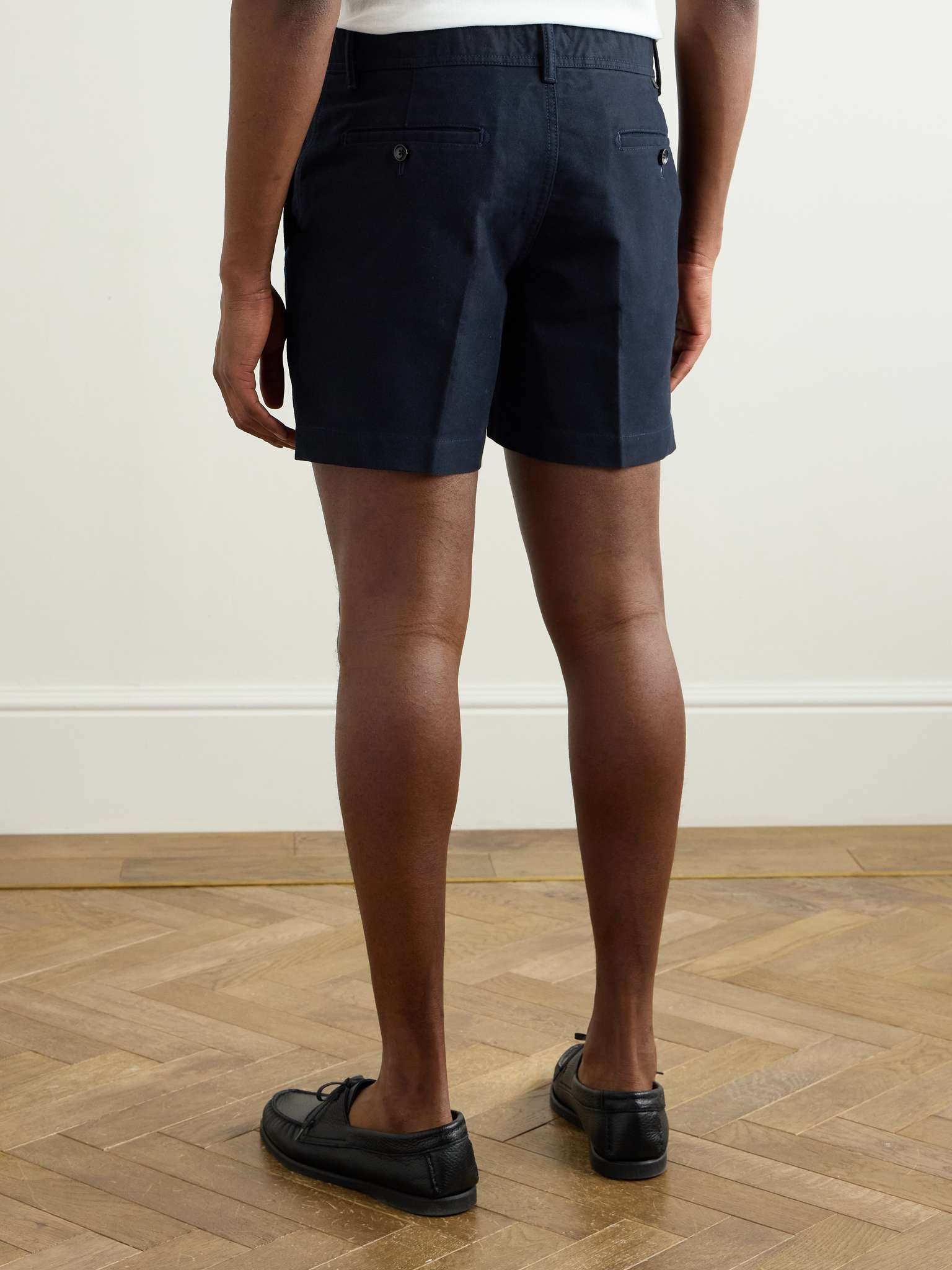 Slim-Fit Straight-Leg Brushed Cotton-Twill Shorts - 3