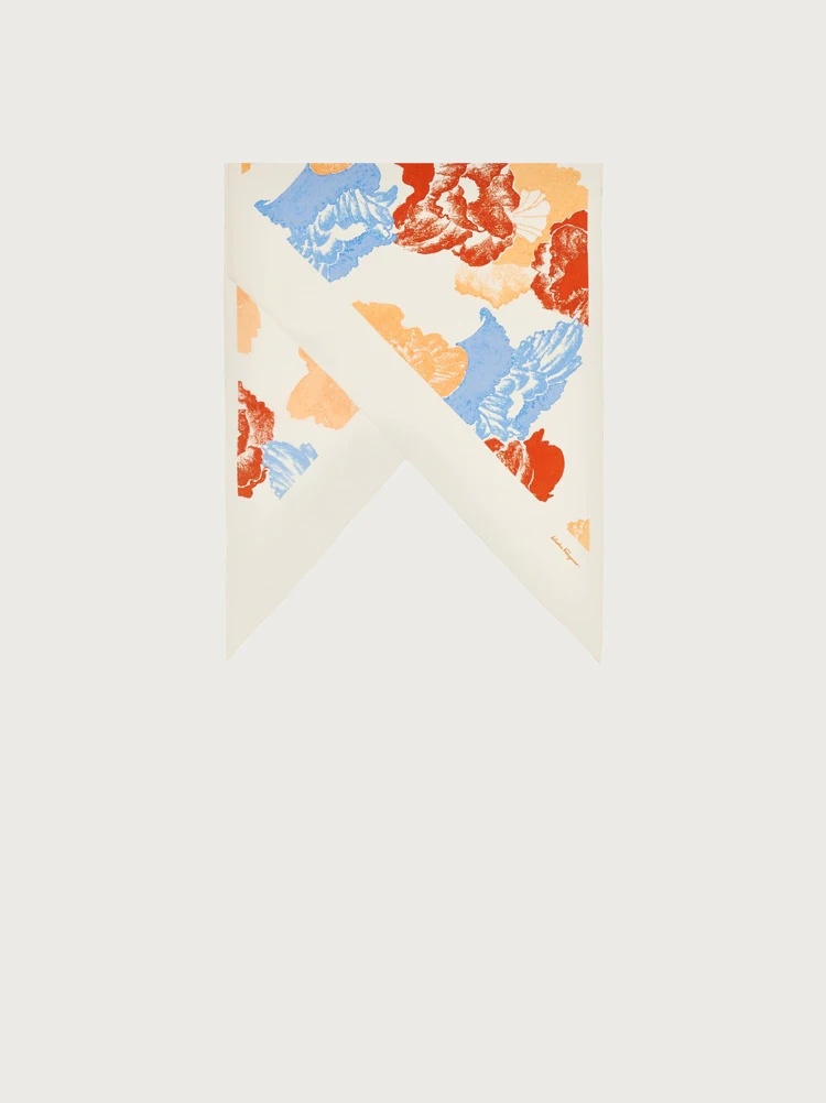 POPPY PRINT SILK STOLE - 3