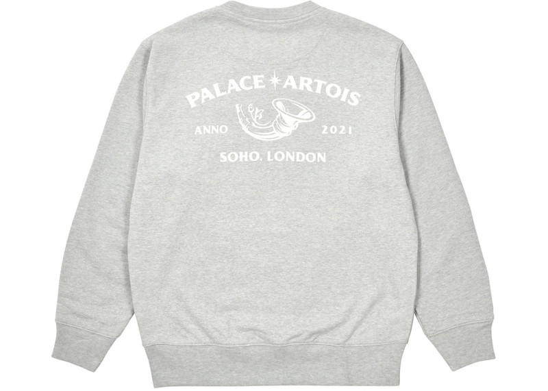 PALACE Palace x Stella Artois Cartouche Crew Grey Marl outlook