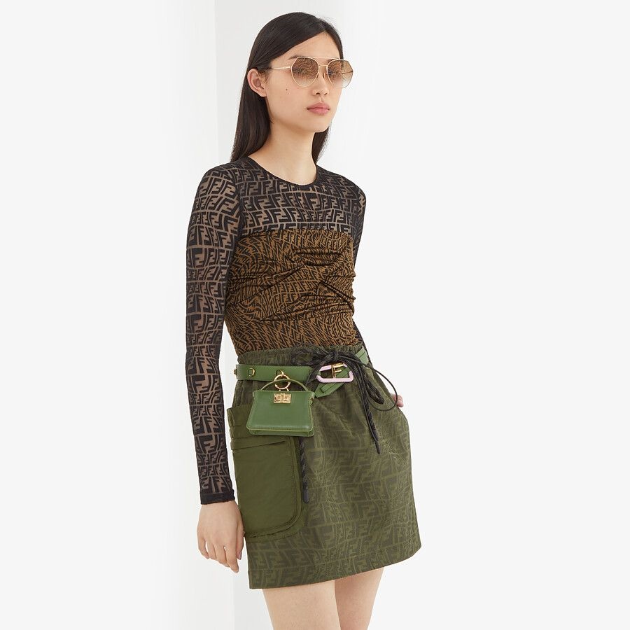 Green denim skirt - 4
