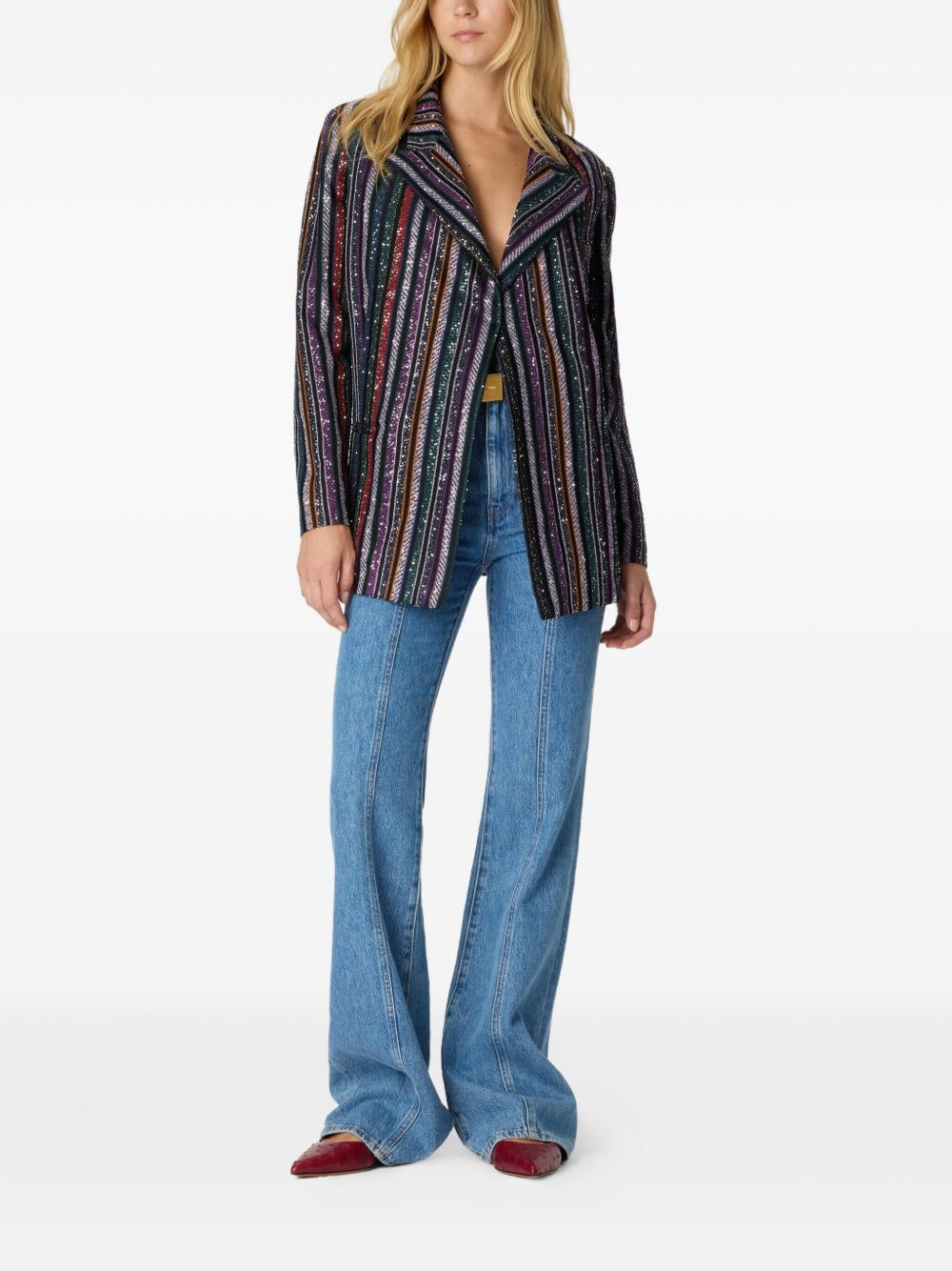 sequin-striped jacket - 2