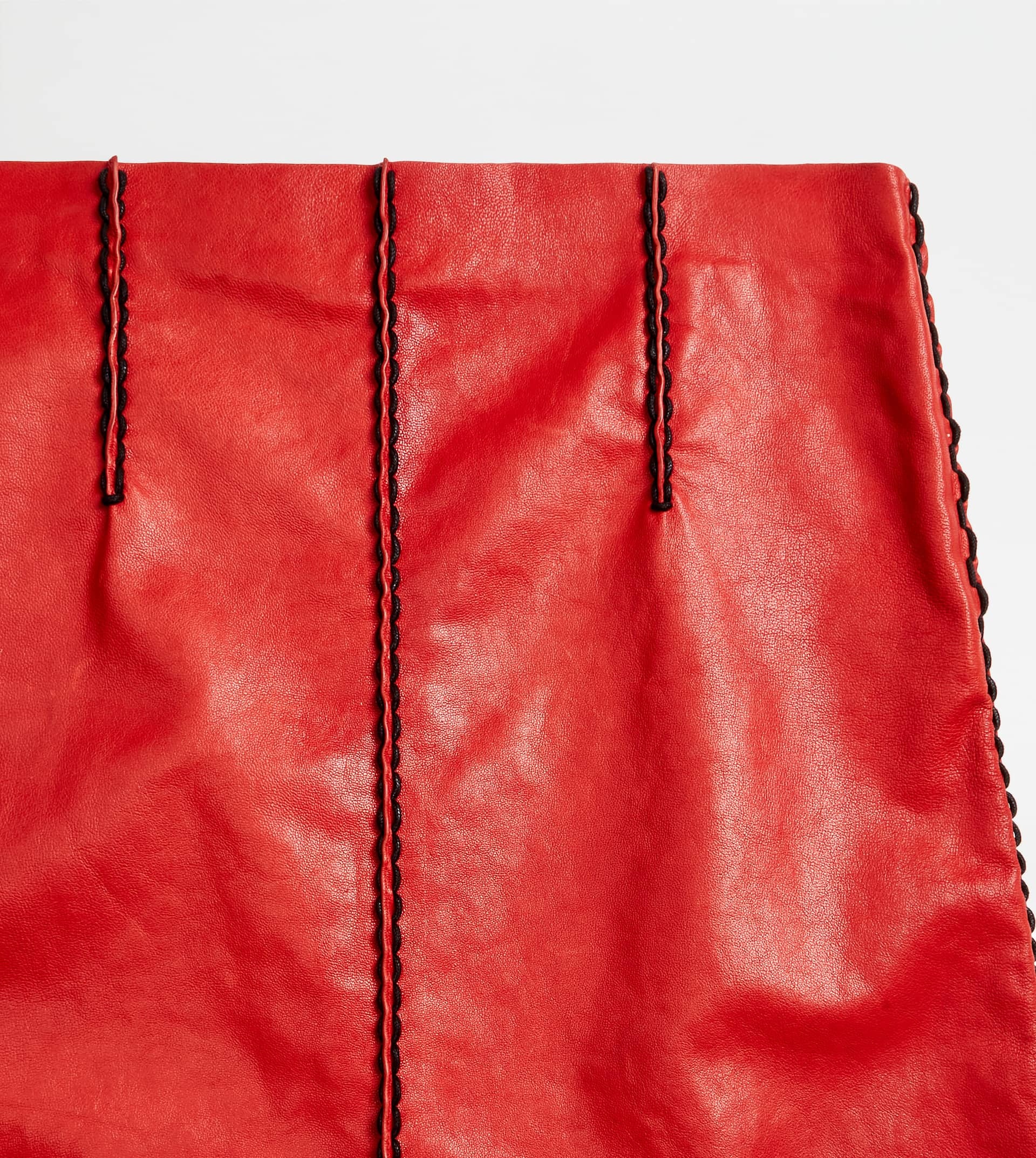 LEATHER SKIRT - RED - 6