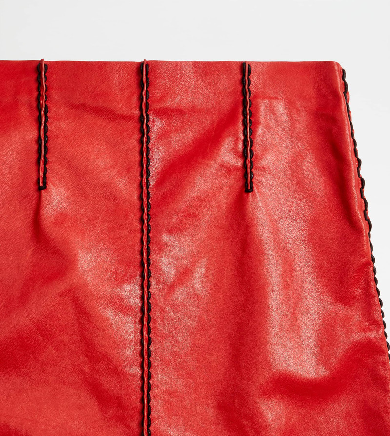 LEATHER SKIRT - RED 6