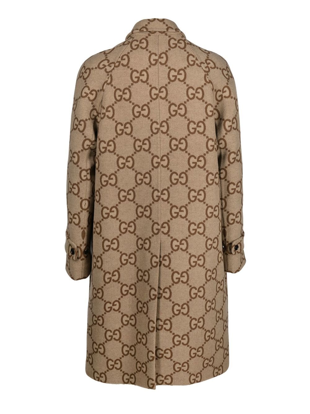 GG-pattern single-breasted coat - 2