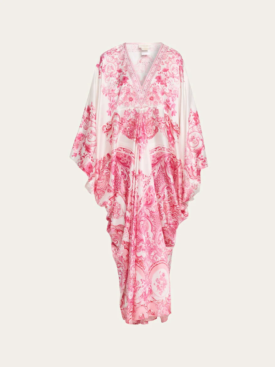 Livin La Vida Rosa T-Shape Maxi Kaftan Coverup - 1