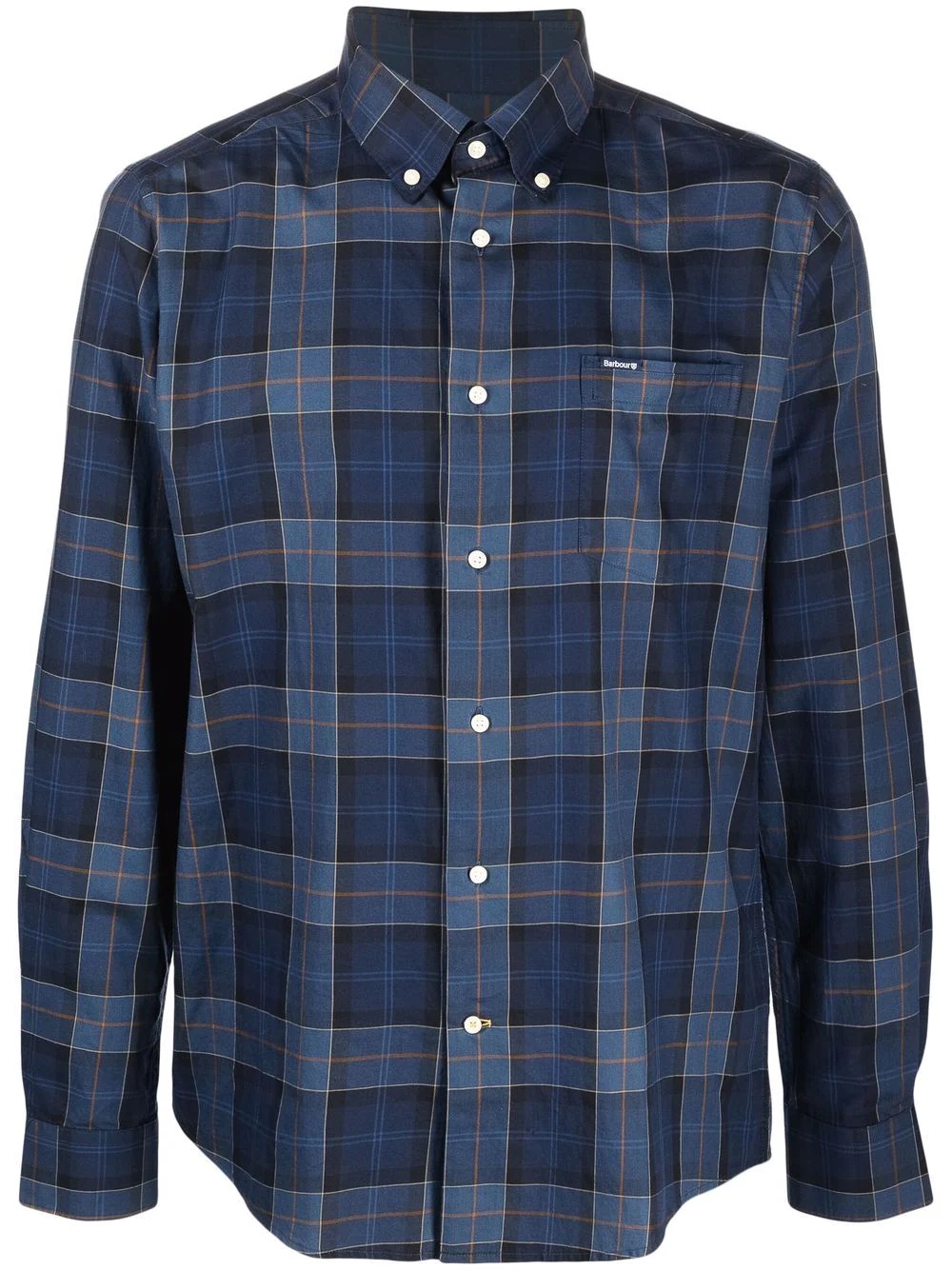 tartan-print button-up shirt - 1