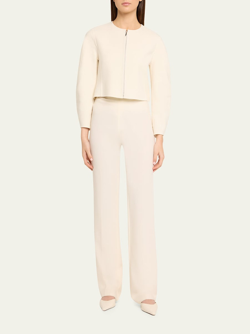AKRIS Harriet Wool Crepe Crop Jacket outlook
