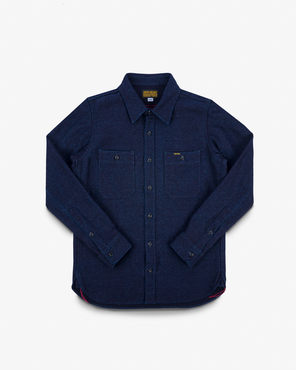 IHSH-397-IND 21oz Sashiko Work Shirt - Indigo - 1