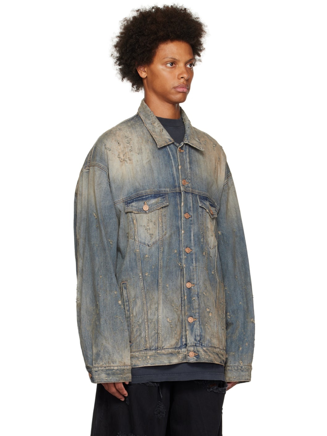 Blue Oversized Denim Jacket - 2