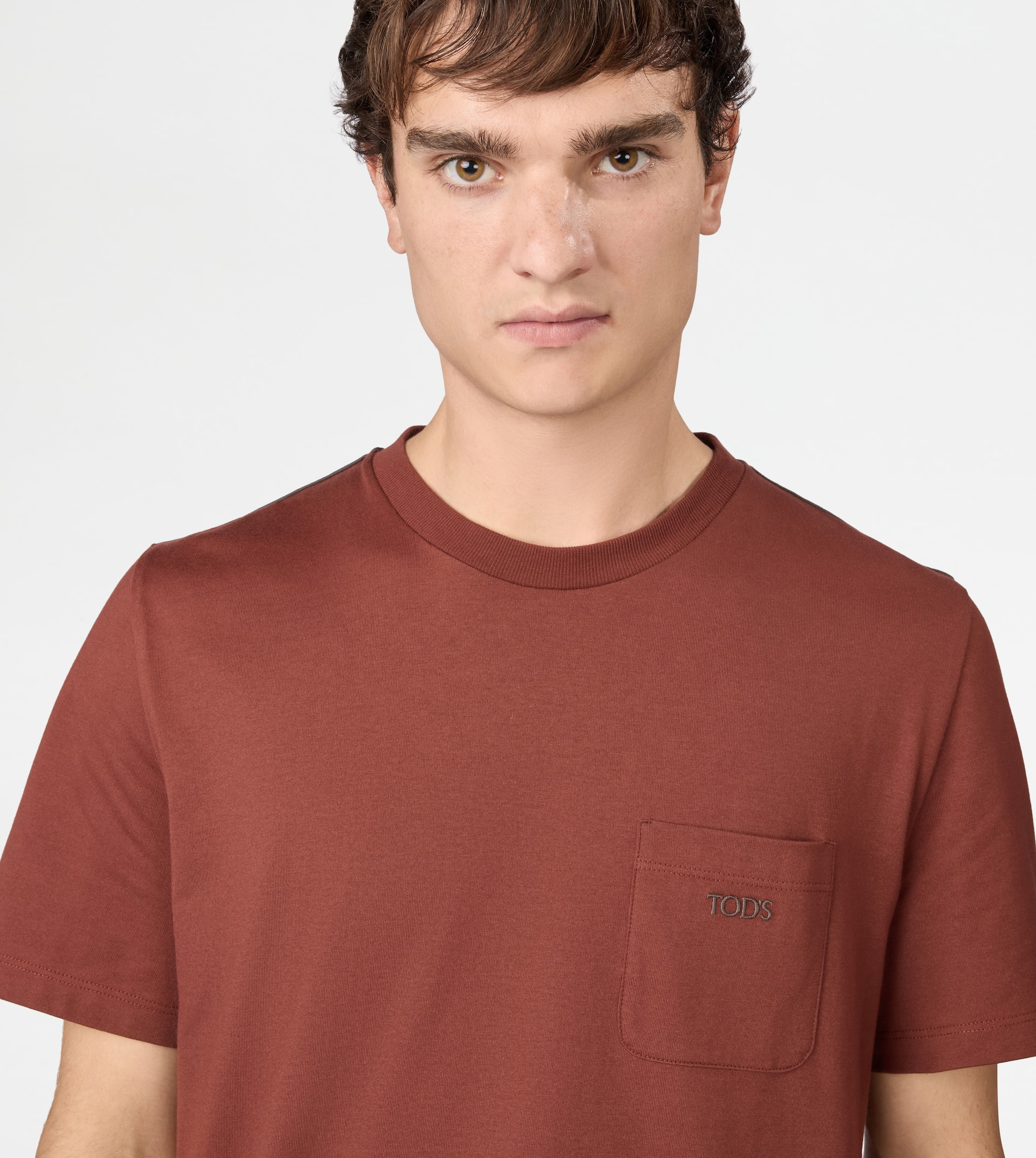 T-SHIRT IN JERSEY - BROWN - 4