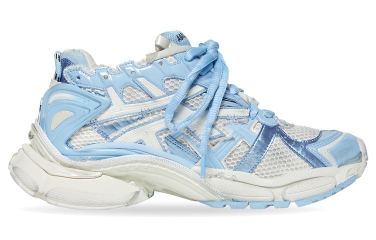 (WMNS) Balenciaga Runner Sneakers 'White Baby Blue Mesh and Nylon' 677402W3RB29744 - 2