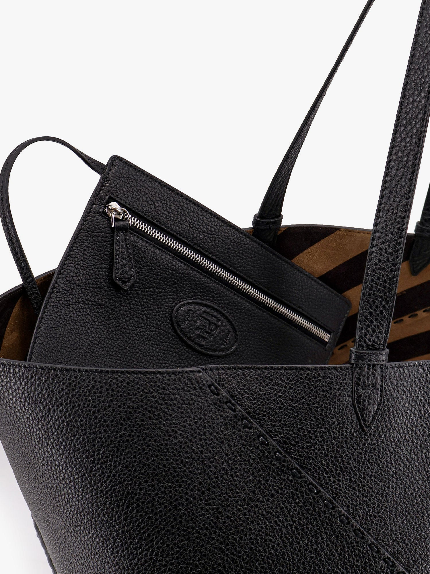 Fendi Diagonal Selleria Large Leather Shopping Bag - 5