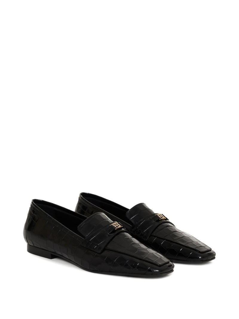 ANINE BING Freya crocodile-embossed loafers outlook