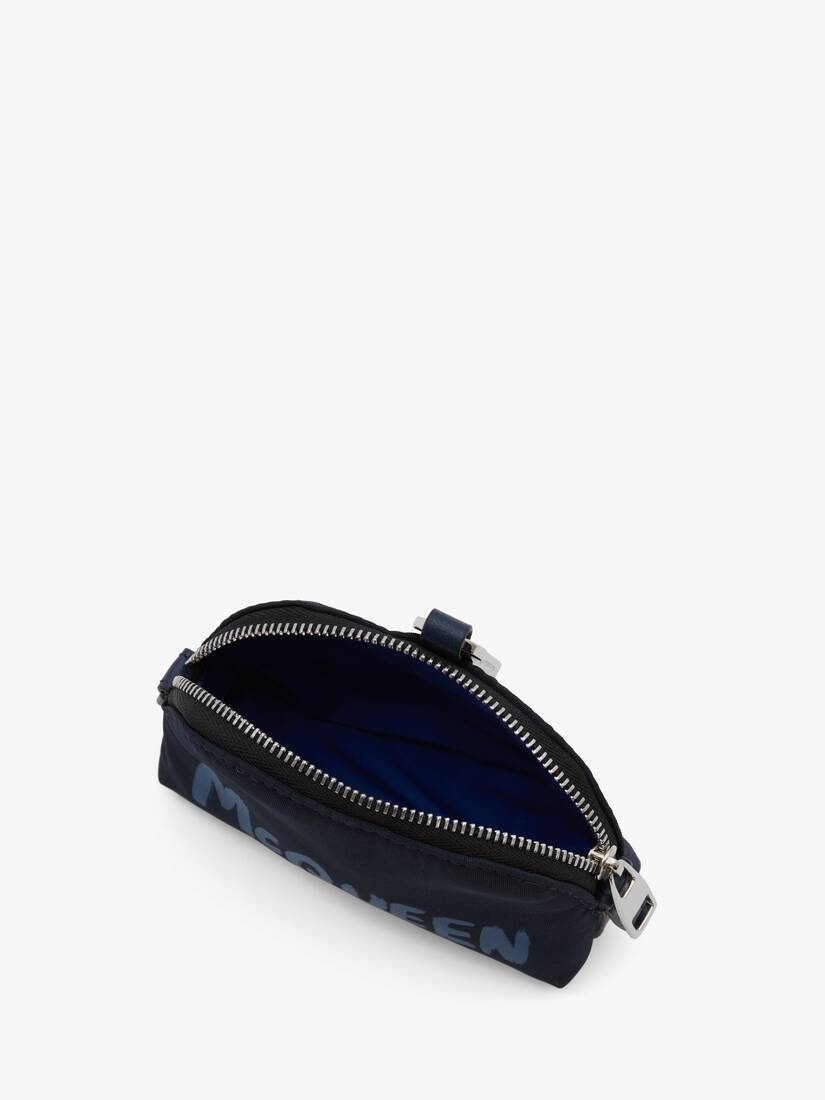 Mcqueen Graffiti Small Zip Pouch in Navy - 4