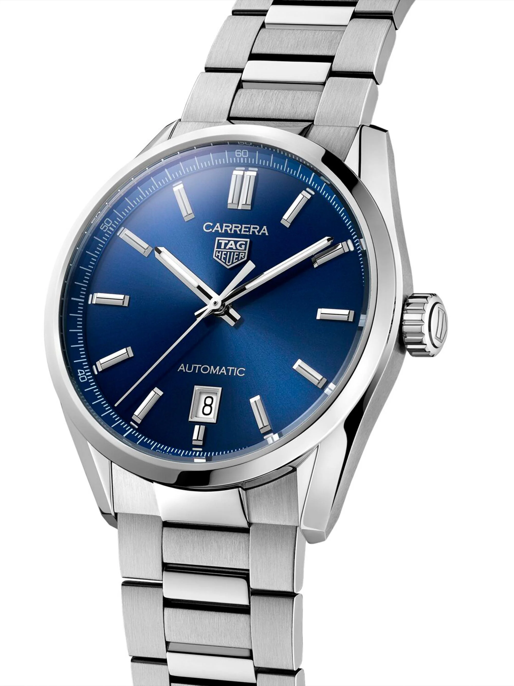 Women's Carrera Stainless Steel & Blue Dial Automatic 39MM Bracelet Watch - Silver - 1