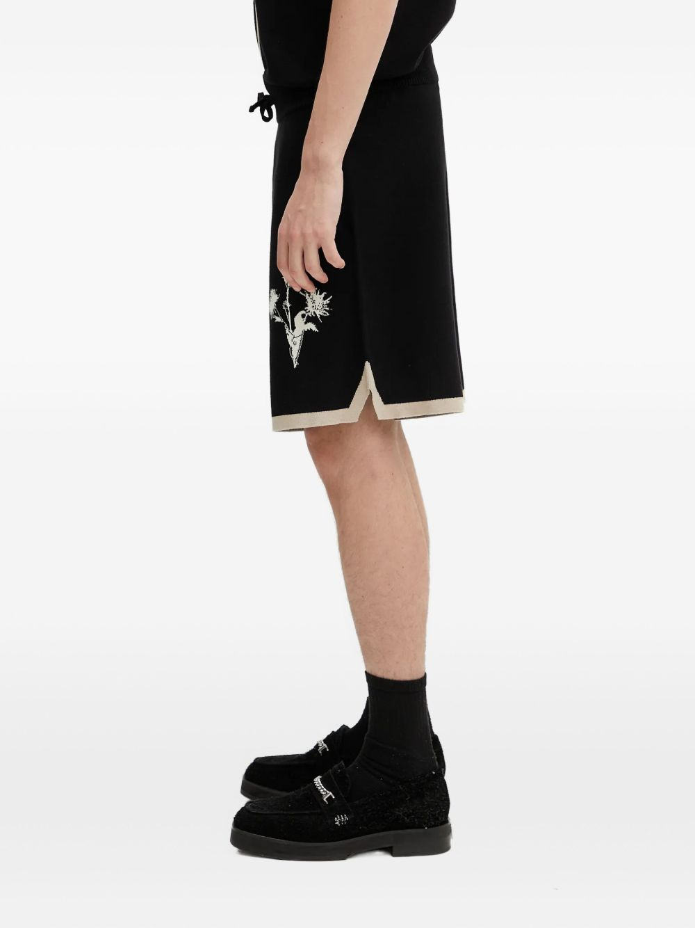 Gardener floral-embroidered knit shorts - 3