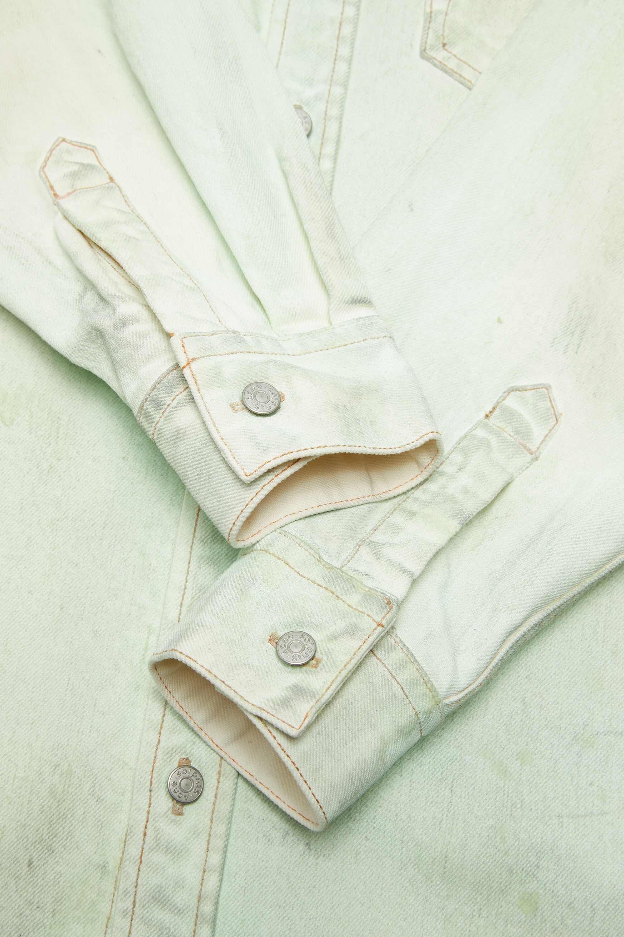 Denim button-up shirt - Relaxed fit - Mint green - 5